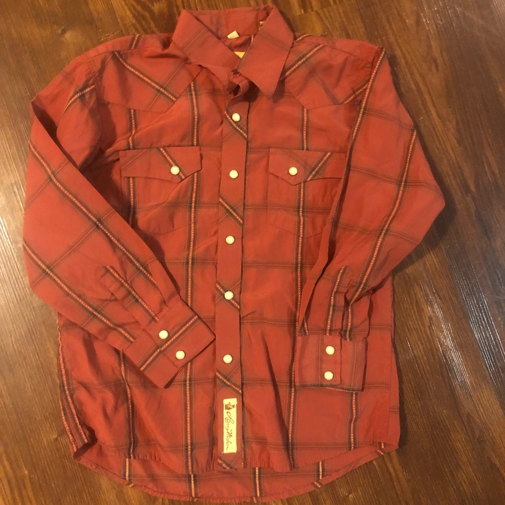 Boy's Large Larry Mahan Pearl Snap Long Sleeve Shirt